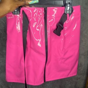 PRETTYLITTLETHING PINK LEATHER MINI SKIRT